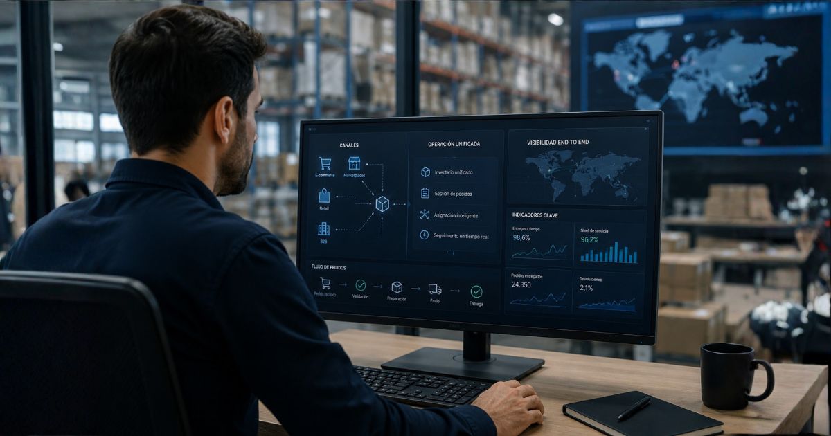 Ecommerce, marketplaces, retail y B2B conectados en una única operación omnicanal.